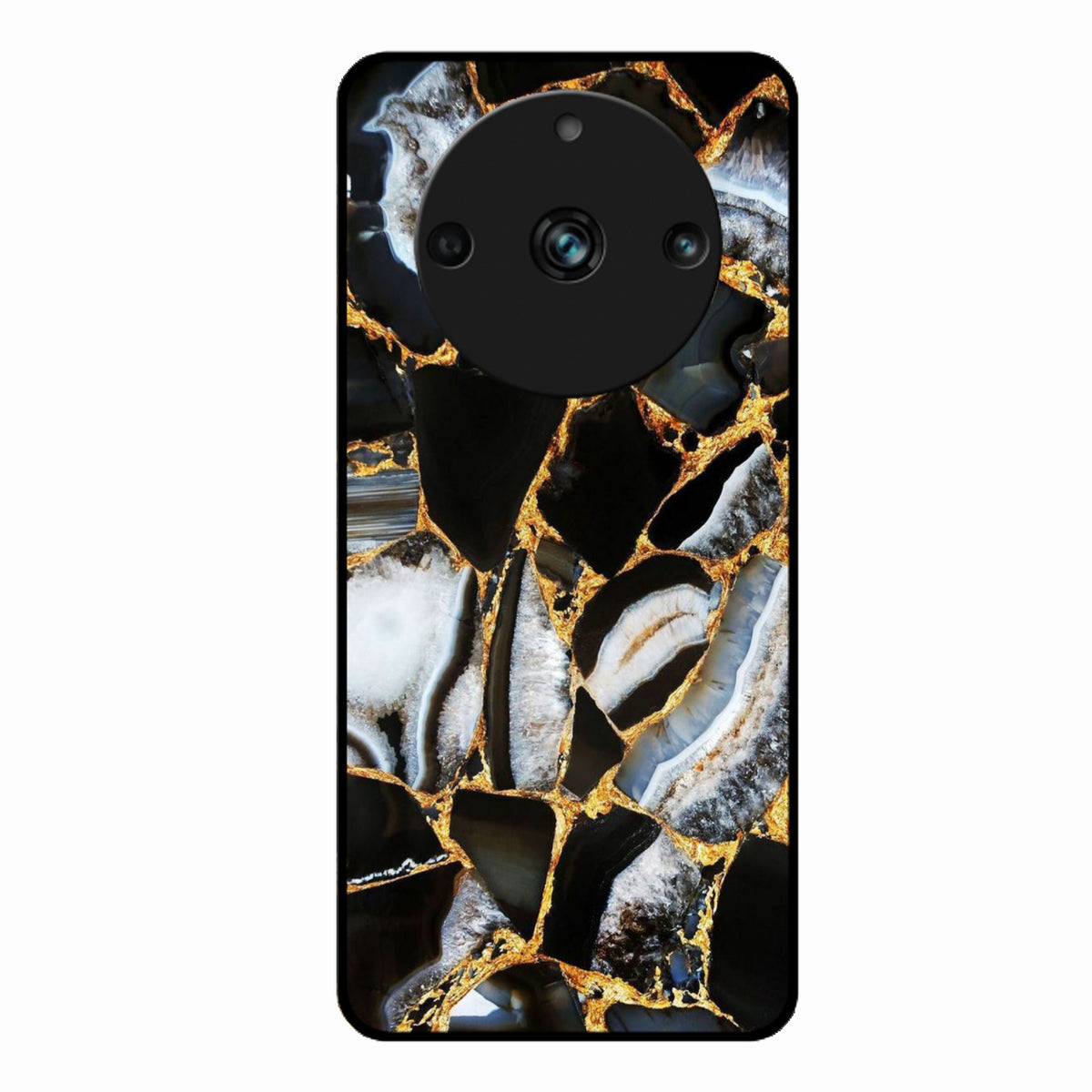 Black Gold Marble Glass Phone Case for Realme 11 Pro Plus 5G