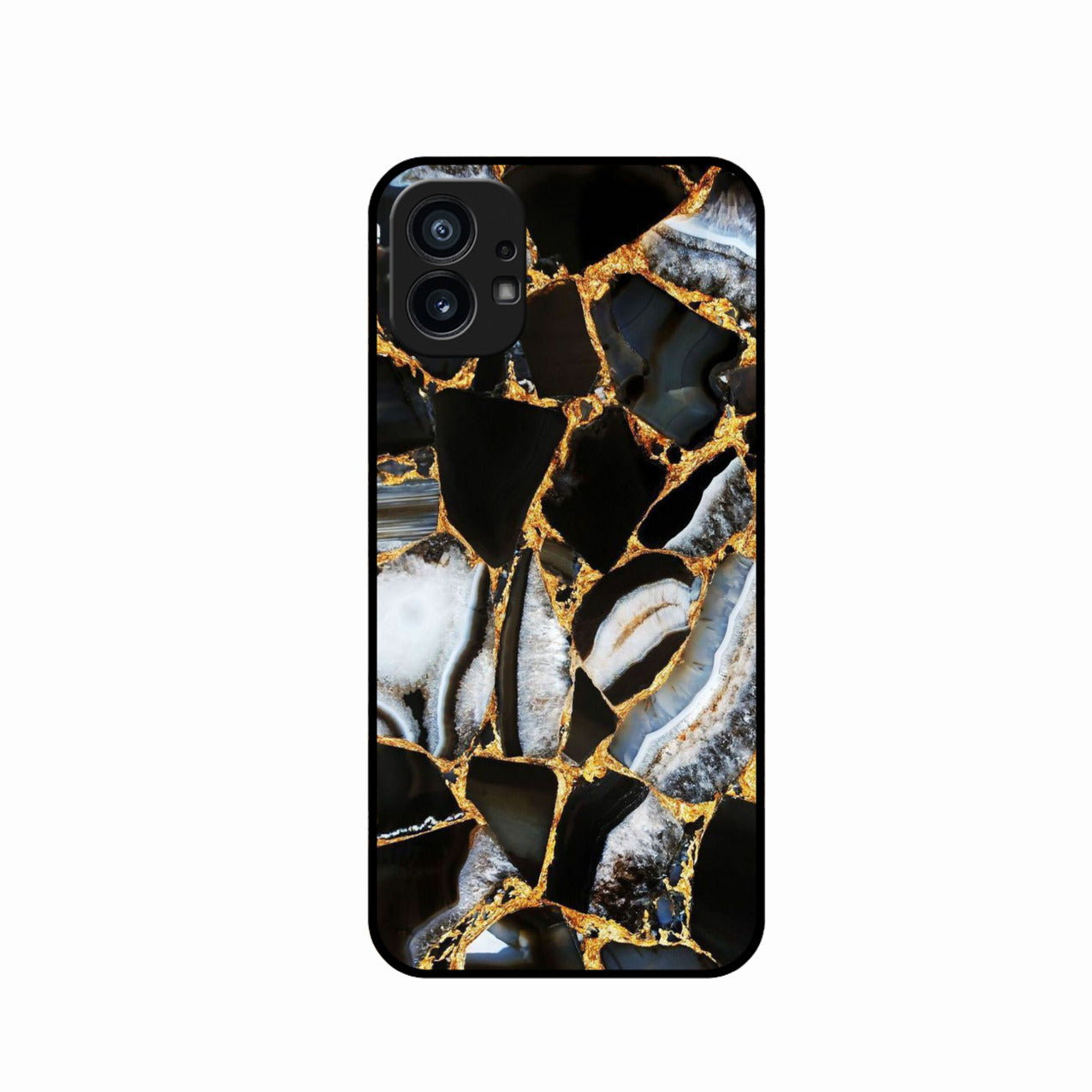 Black Gold Marble Glass Phone Case for Nothing Phone 1