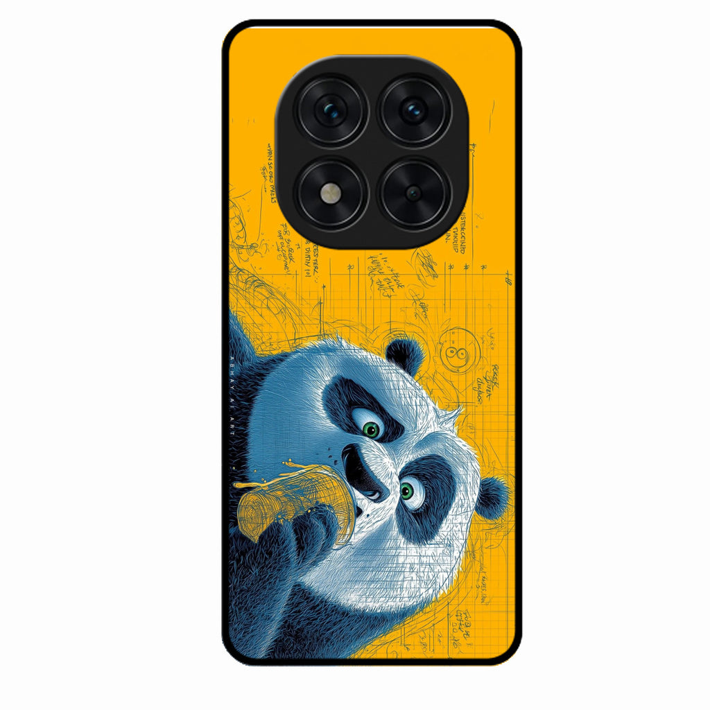 Cute Panda Sketch Premium Glass Phone Case for Redmi Note 14 Pro 5G
