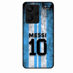 Blue Stripes Number 10 Football Glass Phone Case for Redmi Note 13 Pro Plus 5G