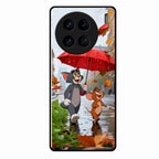 Rainy Day Cartoon Glass Phone Case for Vivo X90 Pro 5G