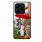 Rainy Day Cartoon Glass Phone Case for Redmi Note 14 Se 5G