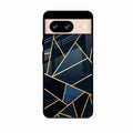 Midnight Gold Geometric Premium Glass Phone Case for Google Pixel 8A 5G