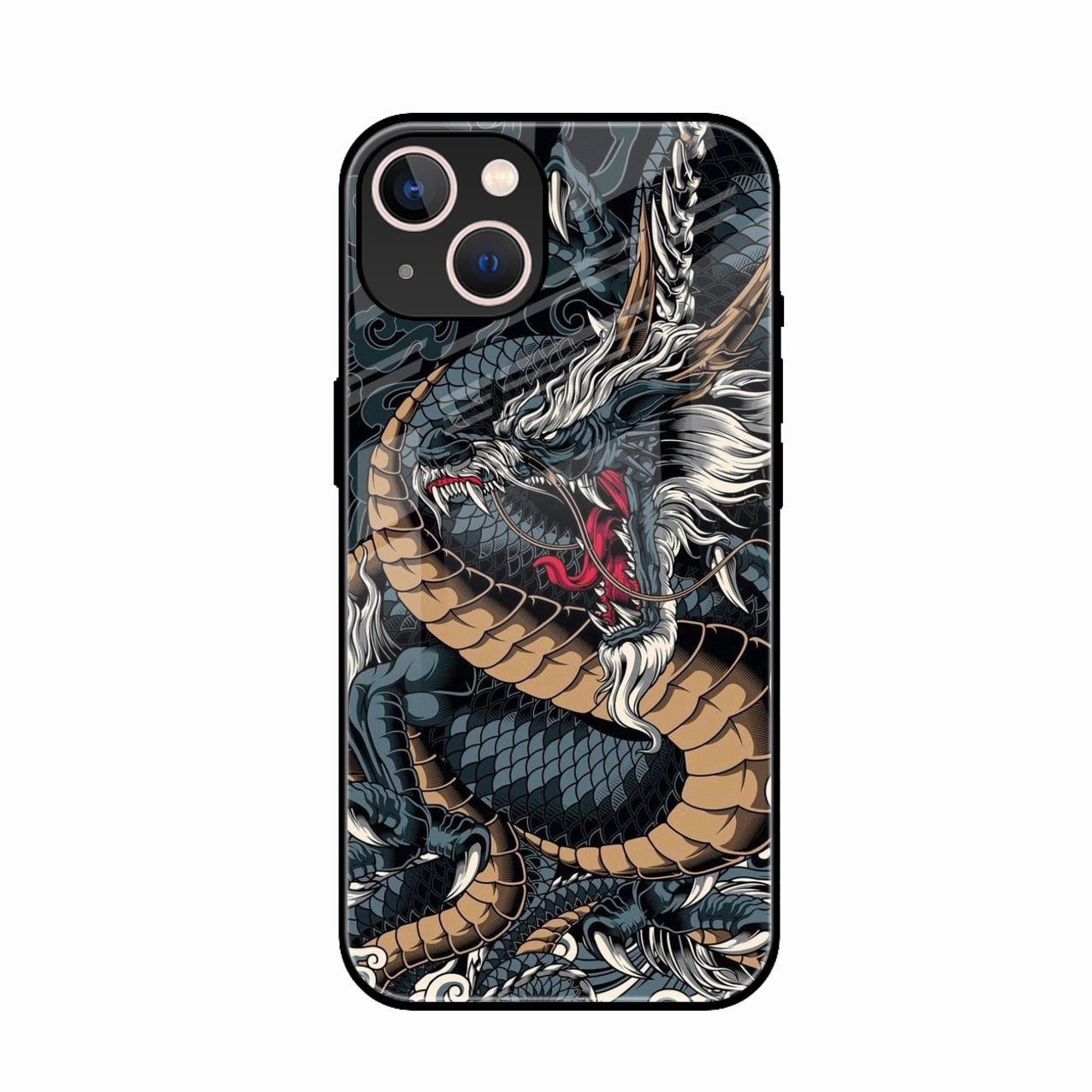 Midnight Dragon Glass Phone Case for iPhone 15