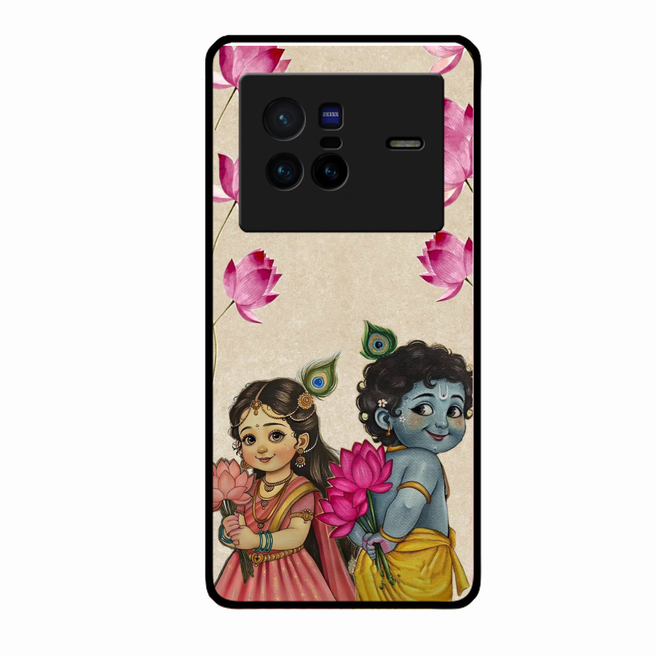 Krishna Eternal Lotus Glass Case for Vivo X80 5G