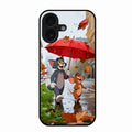Rainy Day Cartoon Glass Phone Case for iPhone 16