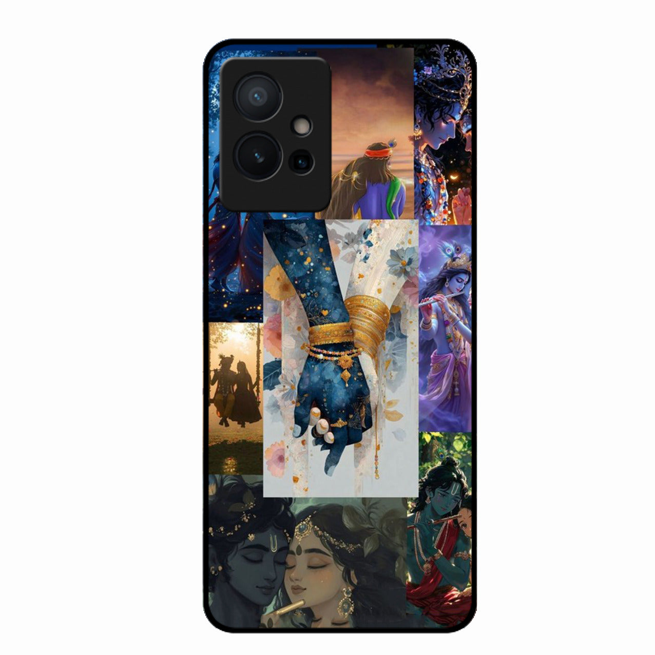 Eternal Radha Krishna Love Glass Phone Case for Vivo Y75 5G