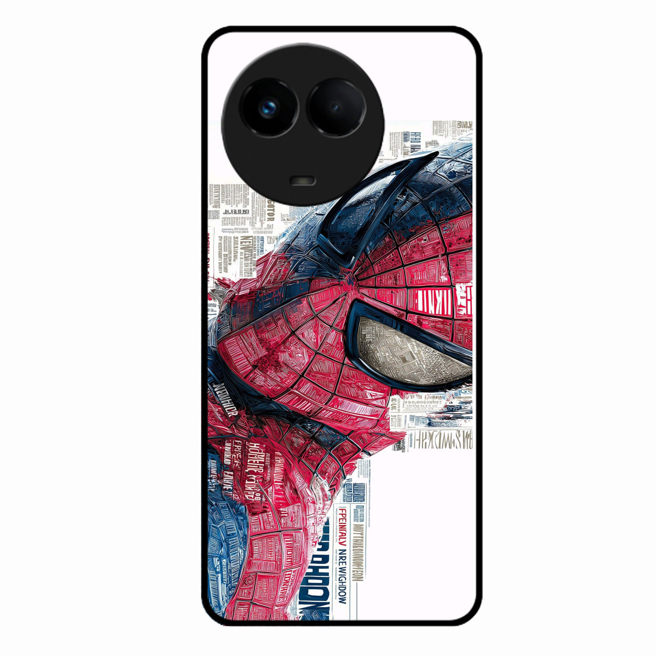 Red Blue Web Hero Glass Phone Cover for Realme 11 5G