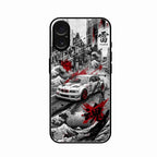 Japanese Wave Drift Racing Premium Glass Phone Case for iPhone 17