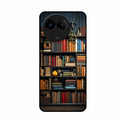 Colorful Bookshelf Art Glass Case Cover for Realme C67 5G