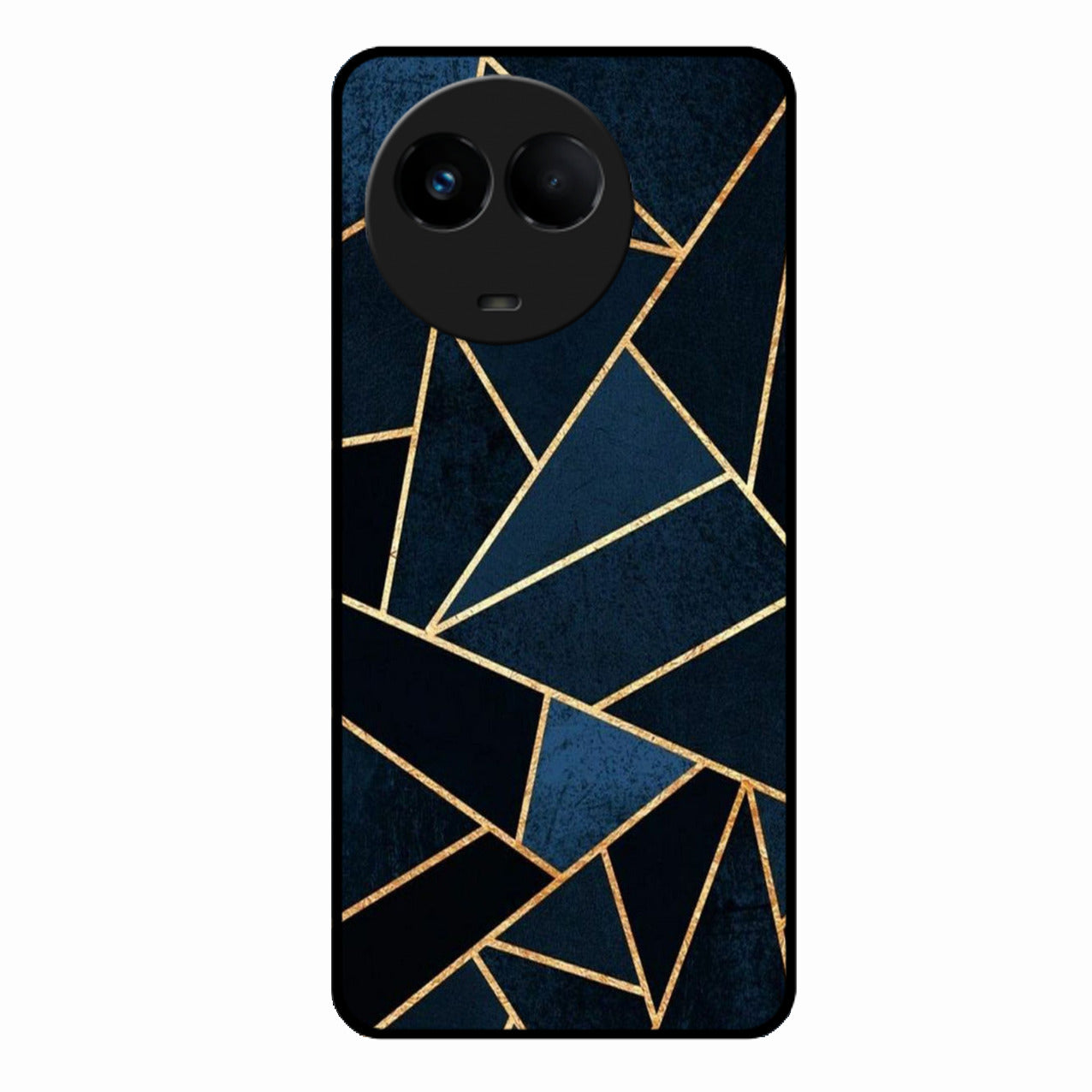 Midnight Gold Geometric Premium Glass Phone Case for Realme 11X 5G