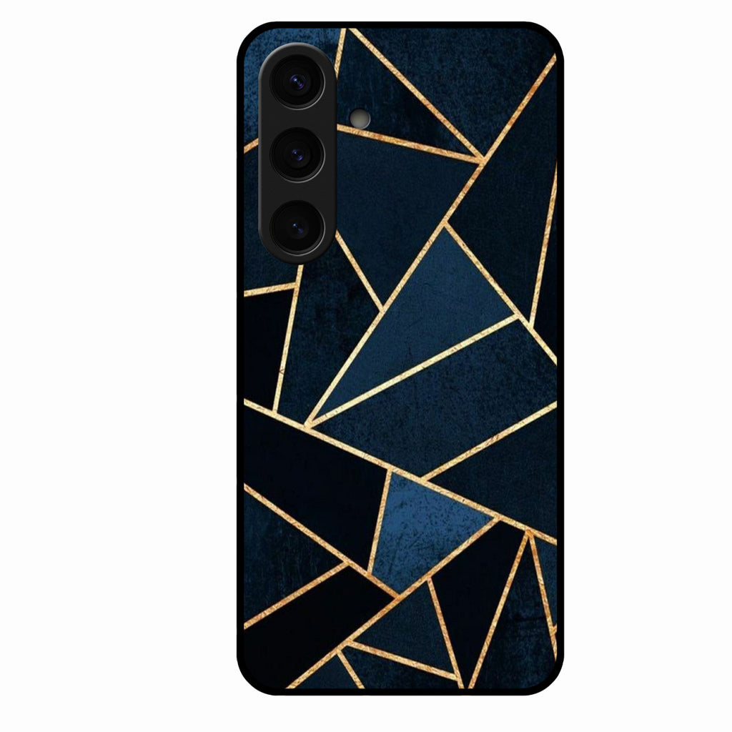 Midnight Gold Geometric Premium Glass Phone Case for Samsung Galaxy S24 5G