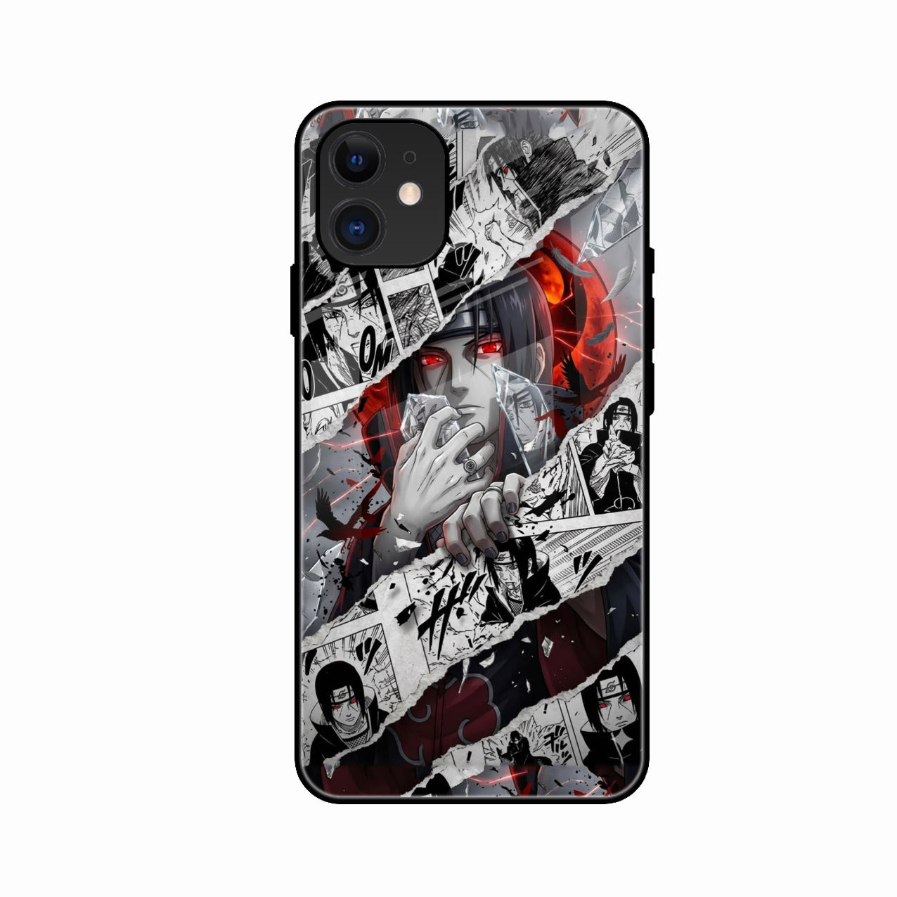 Itachi Uchiha Manga Collage Glass Phone Case for iPhone 11
