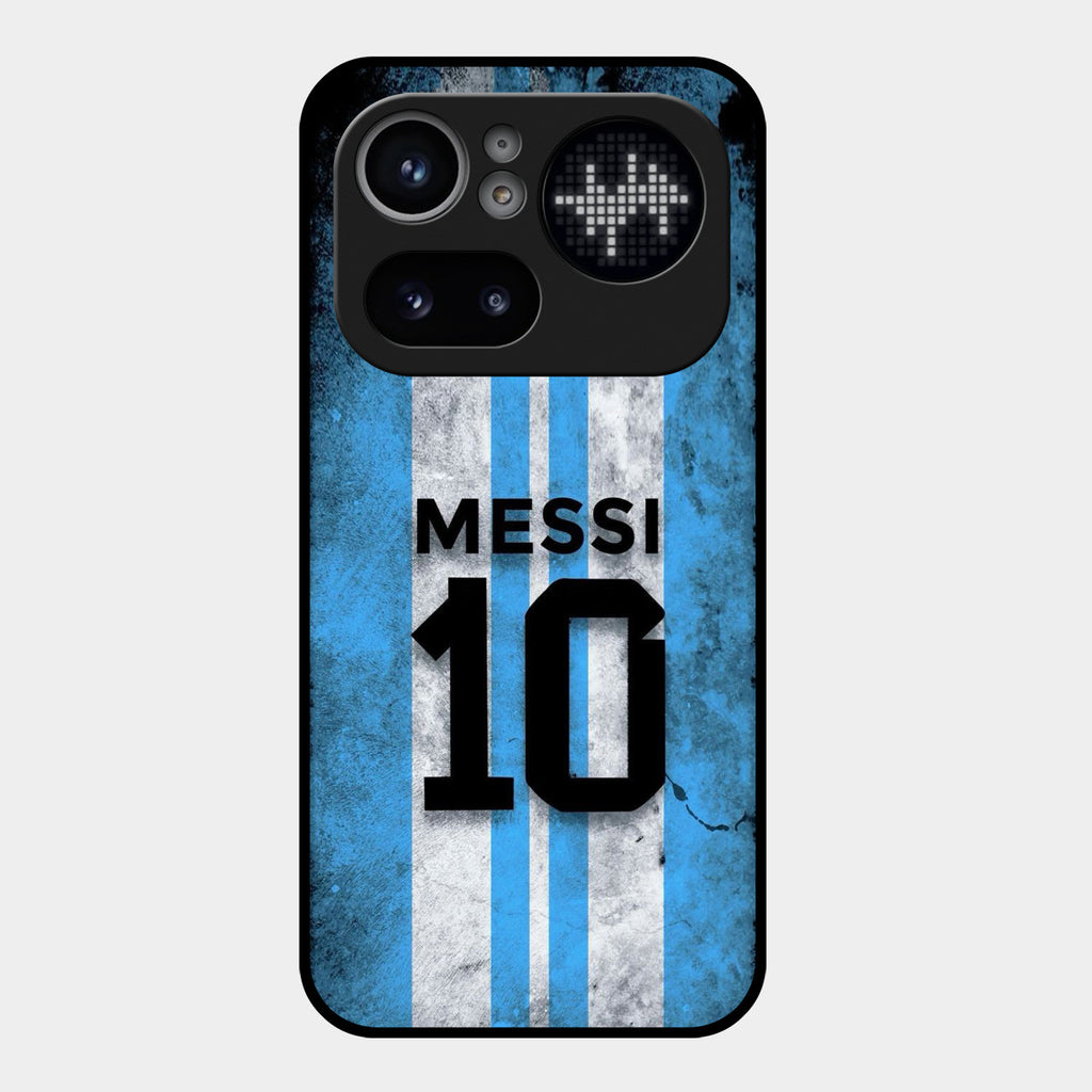 Blue Stripes Number 10 Football Glass Phone Case for Nothing Phone 4A Pro 5G