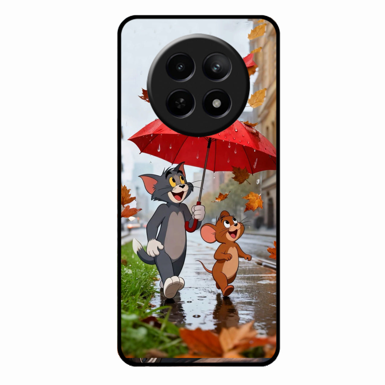 Rainy Day Cartoon Glass Phone Case for Realme 12 5G
