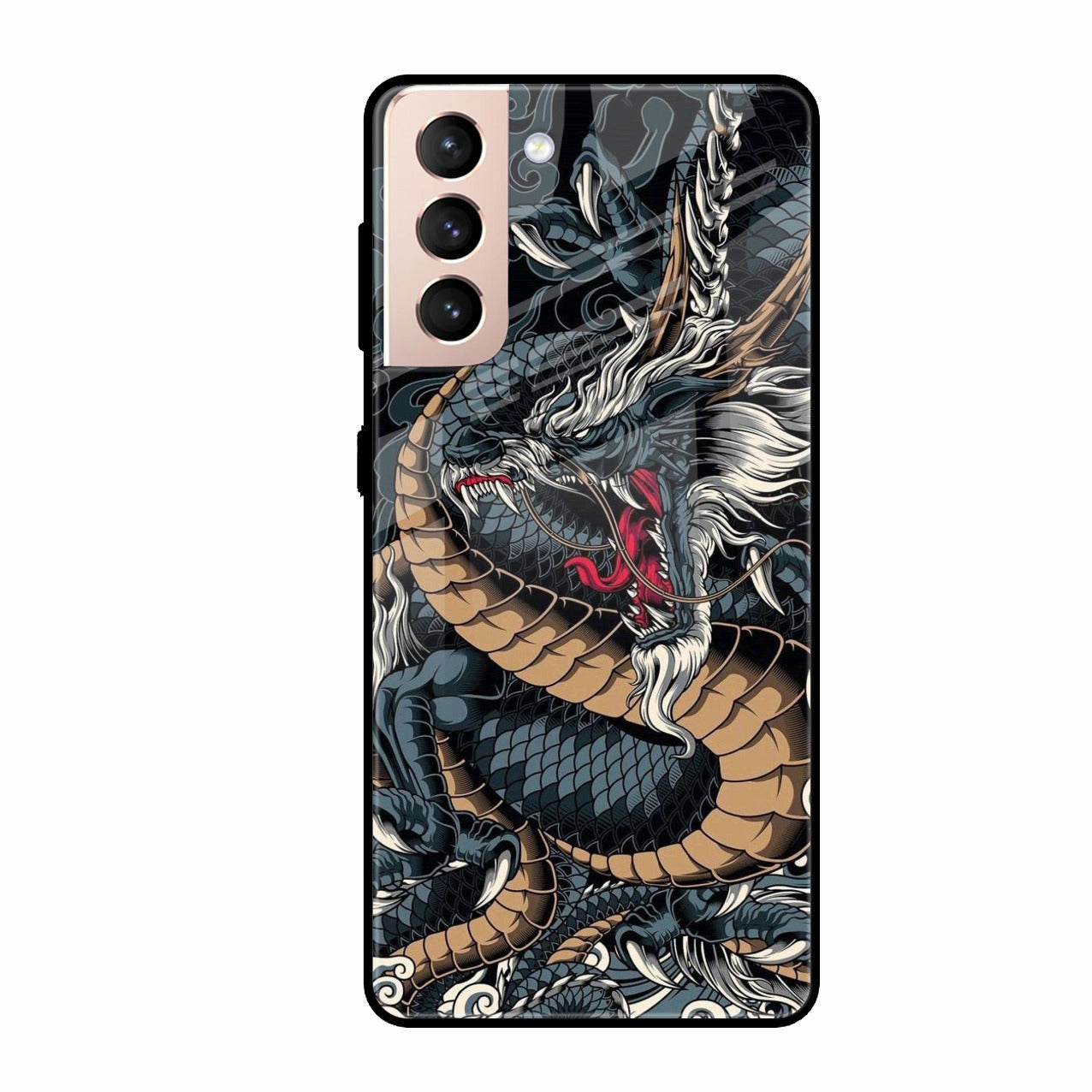 Midnight Dragon Glass Phone Case for Samsung Galaxy S21 Fe 5G