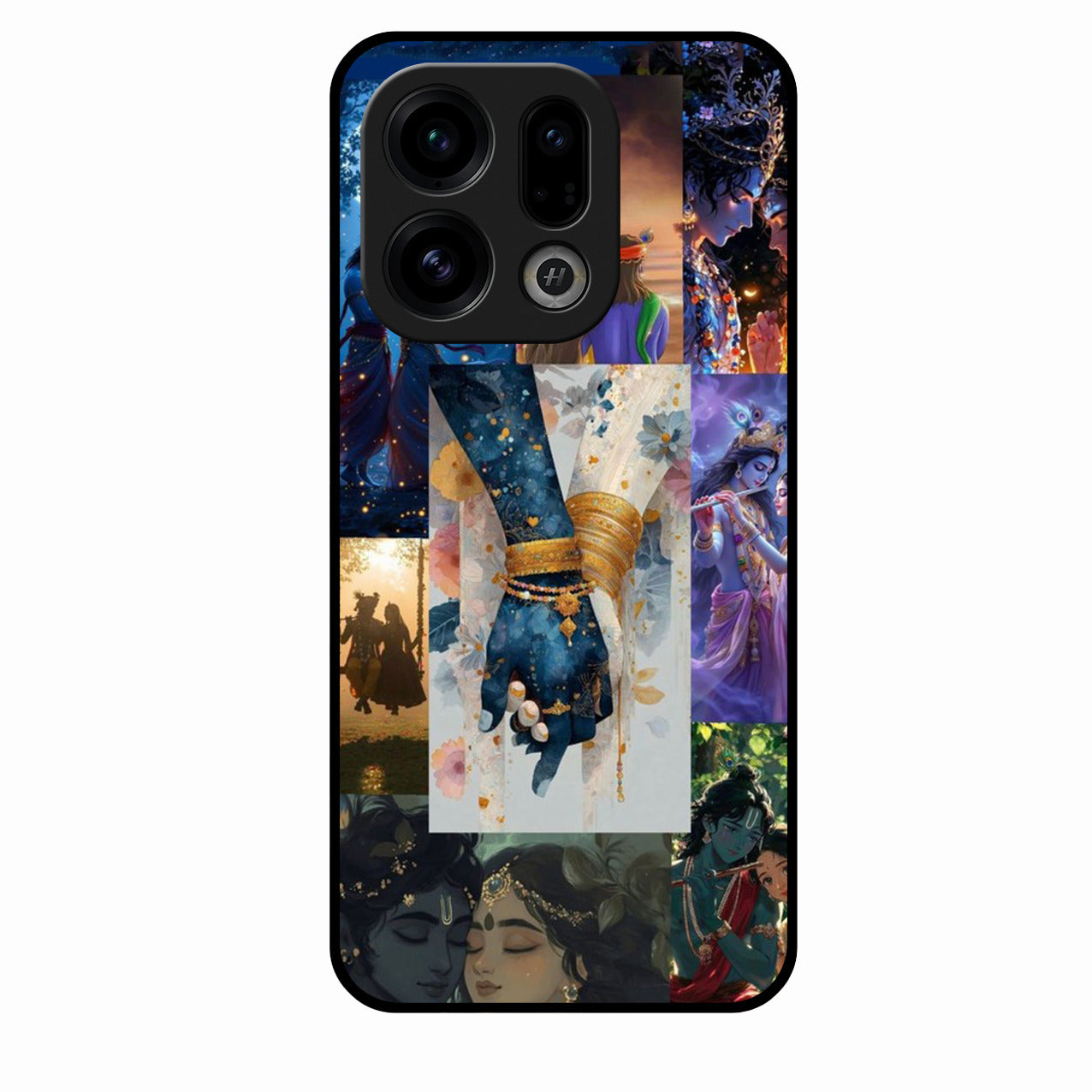 Eternal Radha Krishna Love Glass Phone Case for Oppo Find X9 5G