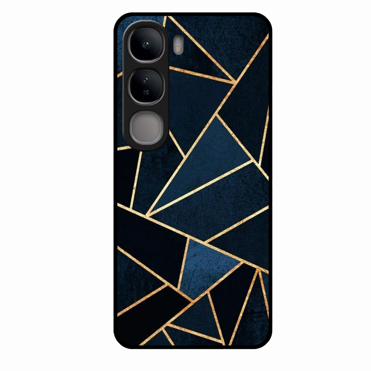 Midnight Gold Geometric Premium Glass Phone Case for Vivo Y300 5G