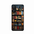 Colorful Bookshelf Art Glass Case Cover for iQOO Z9 Lite 5G