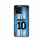 Blue Stripes Number 10 Football Glass Phone Case for Motorola G84 5G