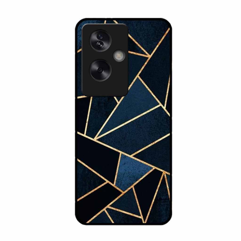 Midnight Gold Geometric Premium Glass Phone Case for Oppo A79 5G