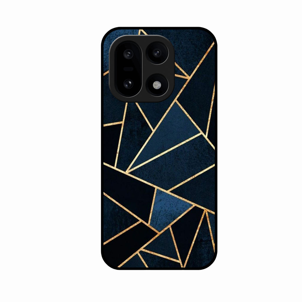 Midnight Gold Geometric Premium Glass Phone Case for OnePlus 15 5G