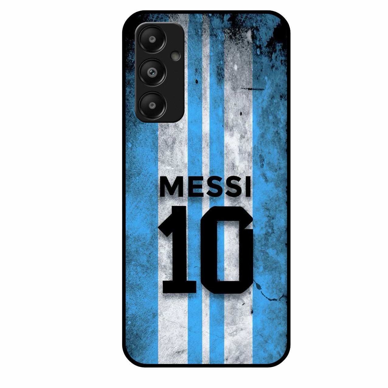 Blue Stripes Number 10 Football Glass Phone Case for Samsung Galaxy M14 5G