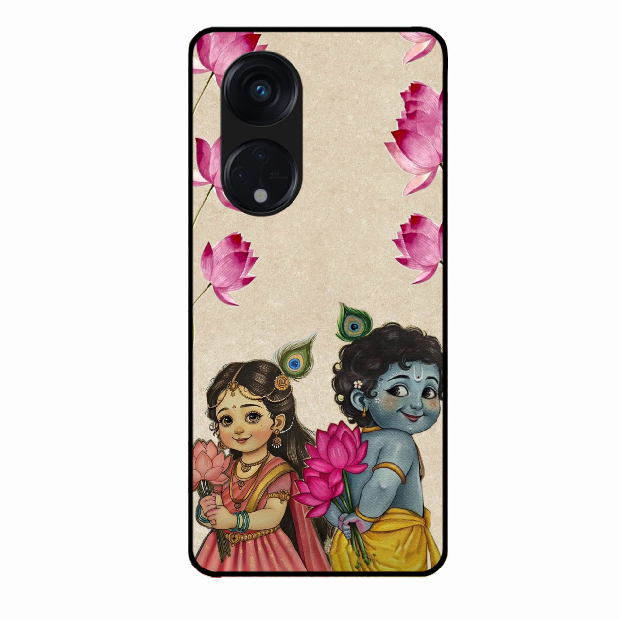 Krishna Eternal Lotus Glass Case for Oppo Reno 8T 5G