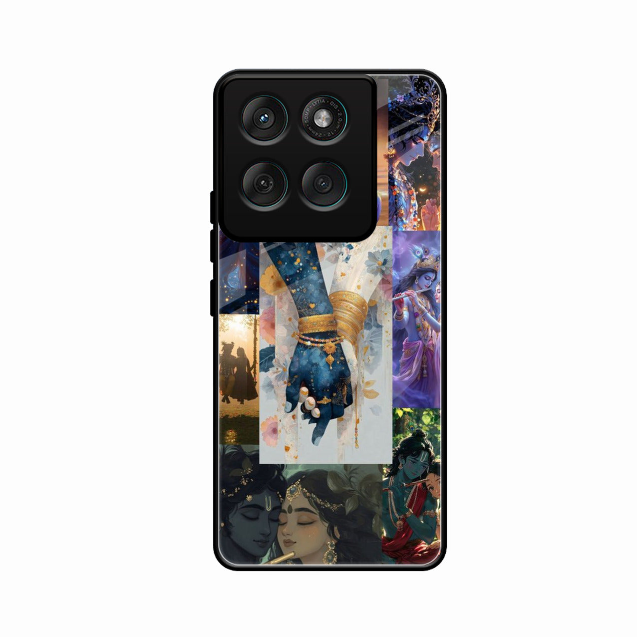 Eternal Radha Krishna Love Glass Phone Case for Motorola Edge 60 5G