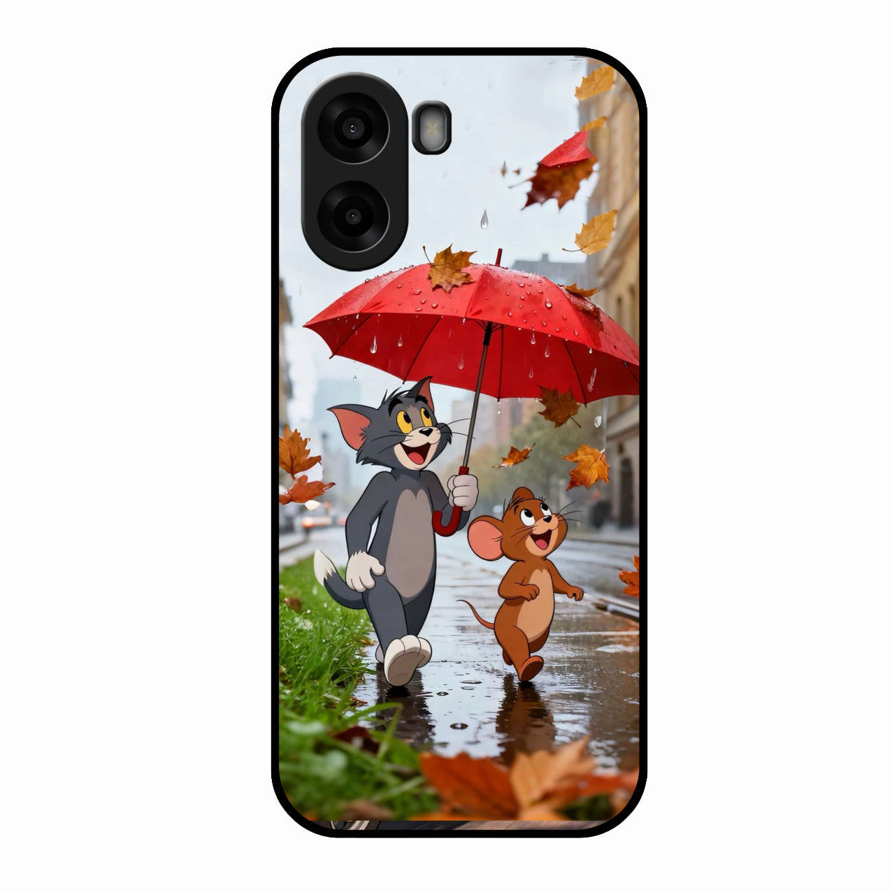 Rainy Day Cartoon Glass Phone Case for Oppo K14x 5G
