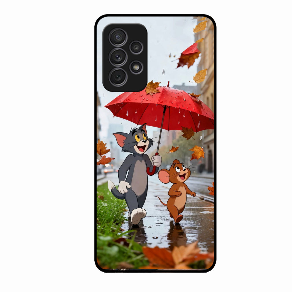Rainy Day Cartoon Glass Phone Case for Samsung Galaxy A53 5G