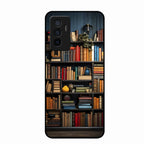 Colorful Bookshelf Art Glass Case Cover for Vivo Y75 4G