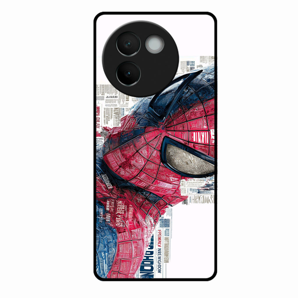 Red Blue Web Hero Glass Phone Cover for Vivo V30E 5G