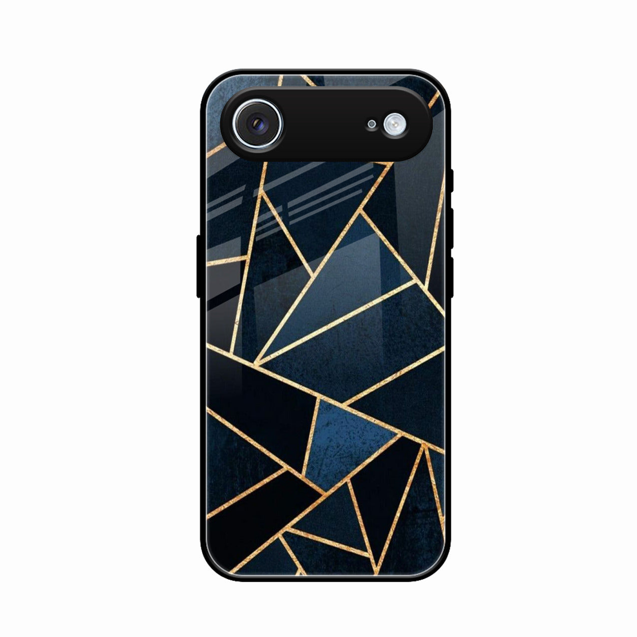 Midnight Gold Geometric Premium Glass Phone Case for iPhone Air