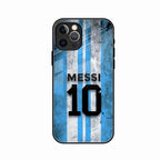Blue Stripes Number 10 Football Glass Phone Case for iPhone 12 Pro