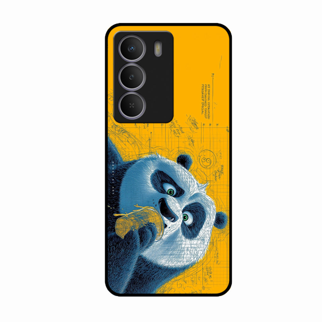Cute Panda Sketch Premium Glass Phone Case for Realme P3 Lite 5G