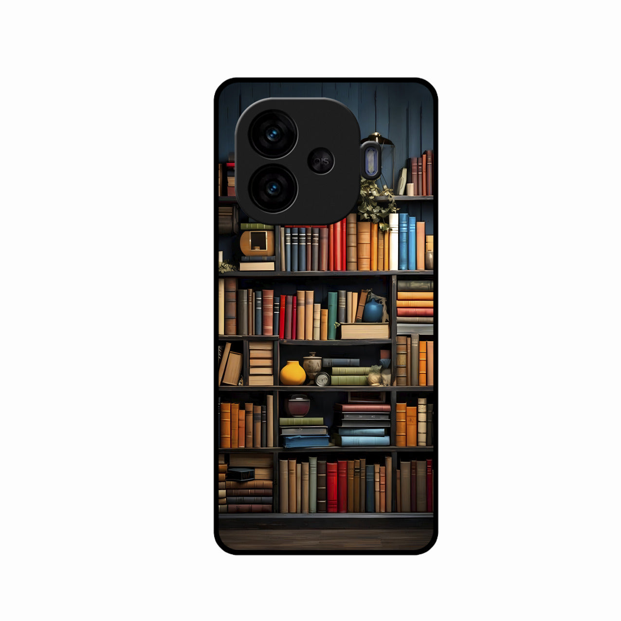 Colorful Bookshelf Art Glass Case Cover for iQOO Neo 10R 5G