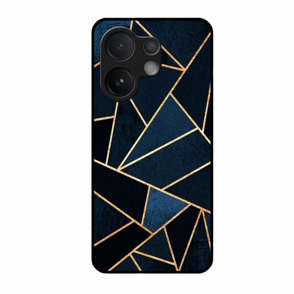 Midnight Gold Geometric Premium Glass Phone Case for Vivo V60e 5G