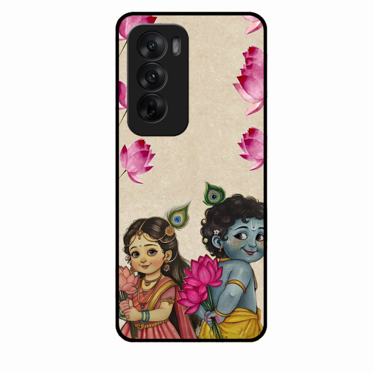 Krishna Eternal Lotus Glass Case for Oppo Reno 12 5G