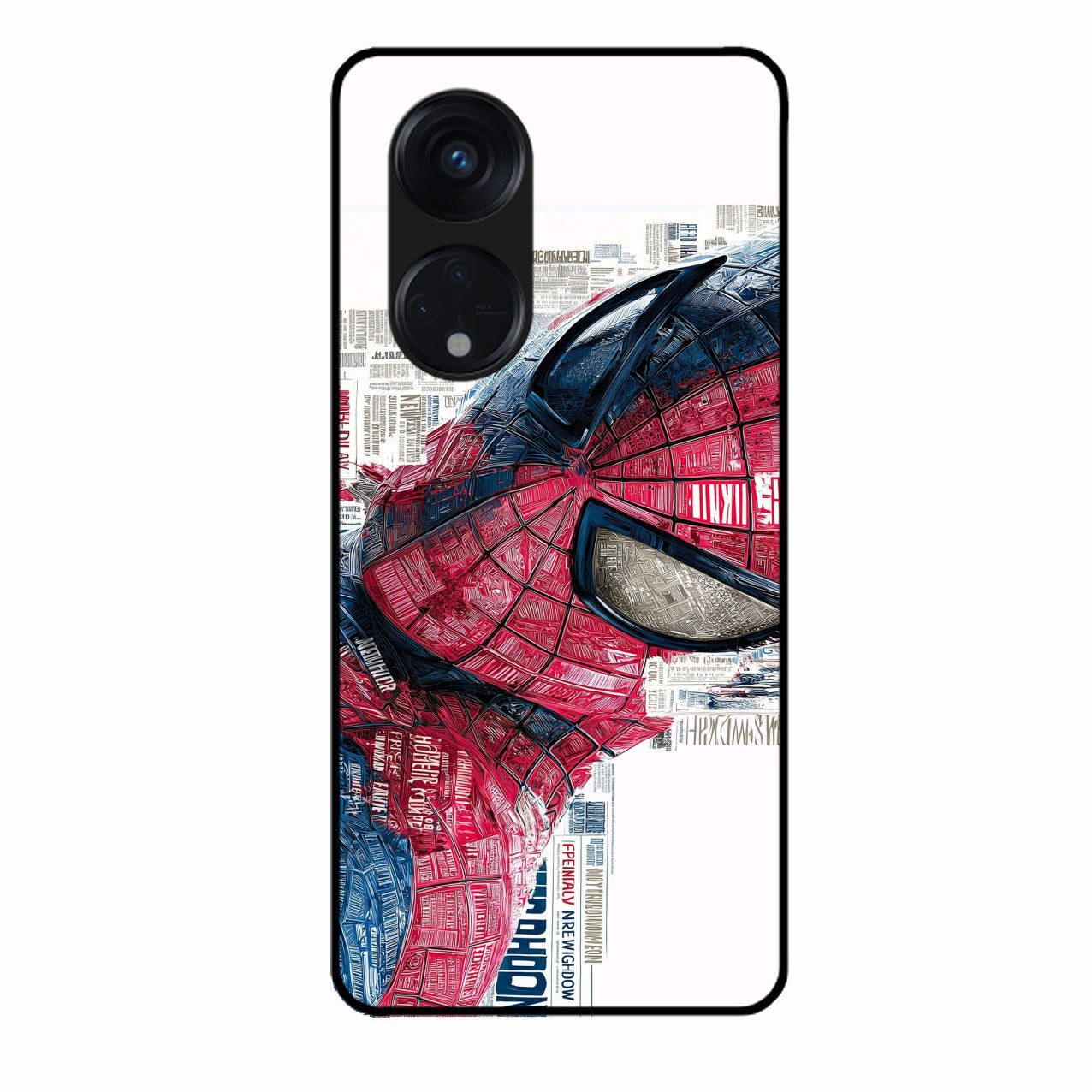 Red Blue Web Hero Glass Phone Cover for Oppo Reno 8T 5G