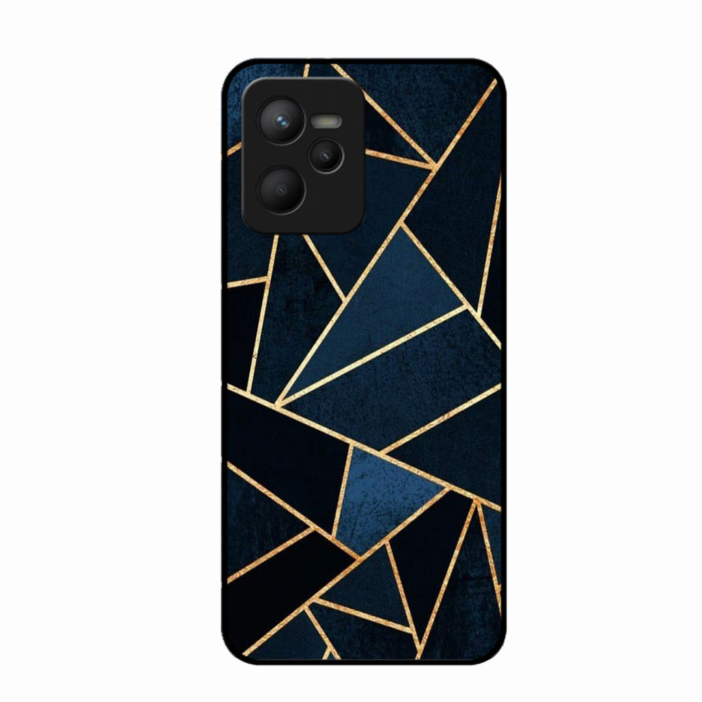 Midnight Gold Geometric Premium Glass Phone Case for Realme C35