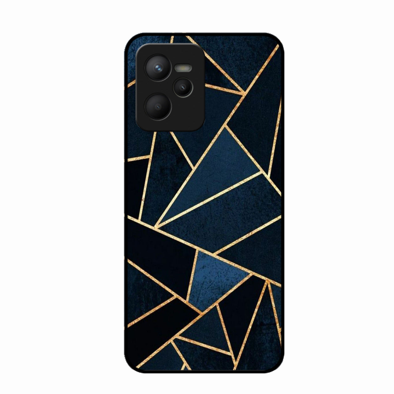 Midnight Gold Geometric Premium Glass Phone Case for Realme C35