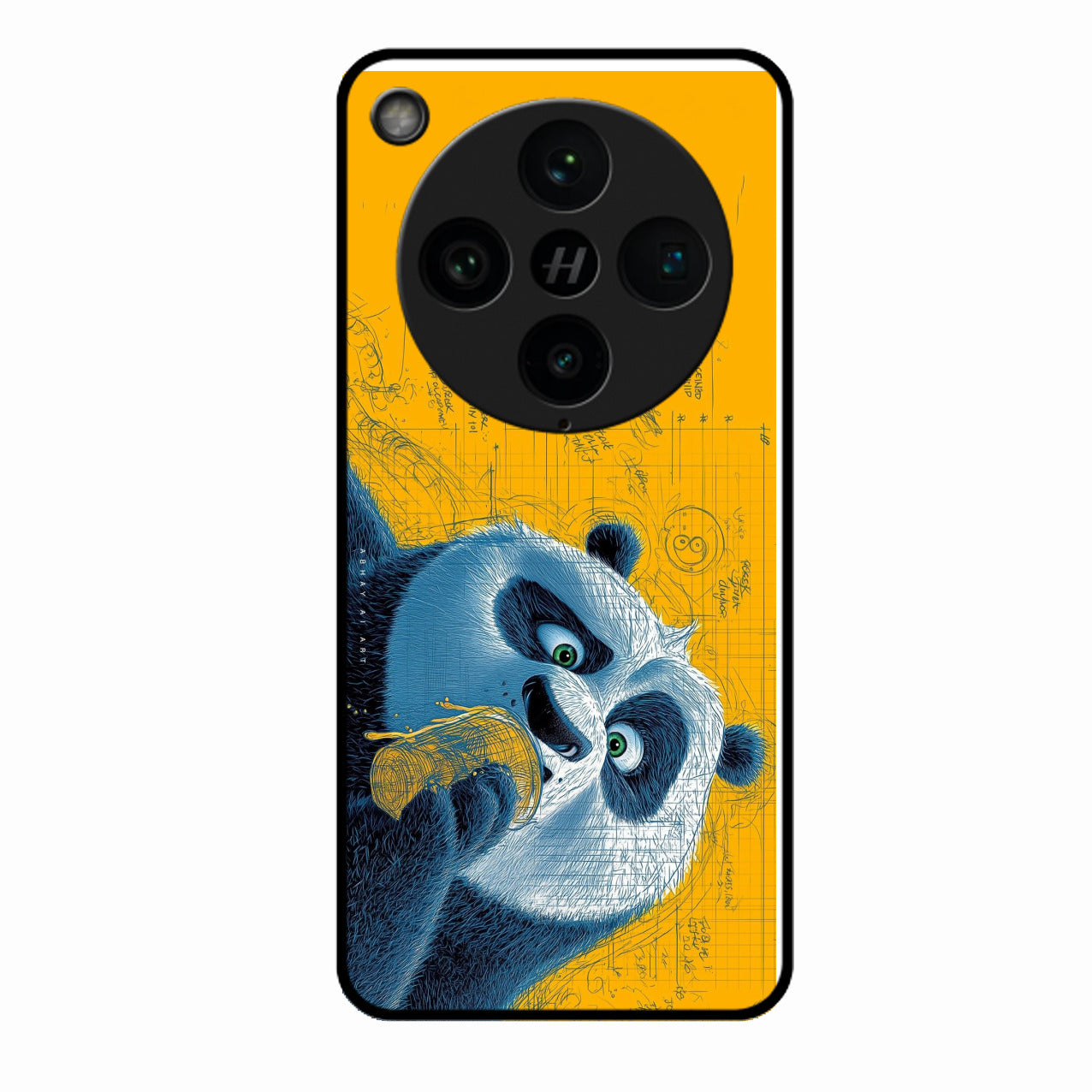 Cute Panda Sketch Premium Glass Phone Case for Oppo Find X8 Pro 5G