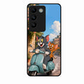 Cartoon Scooter Adventure Premium Glass Phone Case for Vivo T3 5G