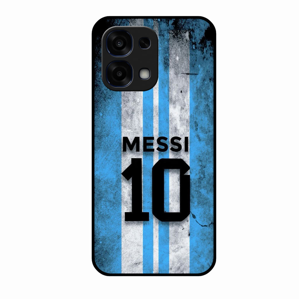 Blue Stripes Number 10 Football Glass Phone Case for Oppo F31 5G
