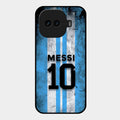 Blue Stripes Number 10 Football Glass Phone Case for iQOO 15R 5G