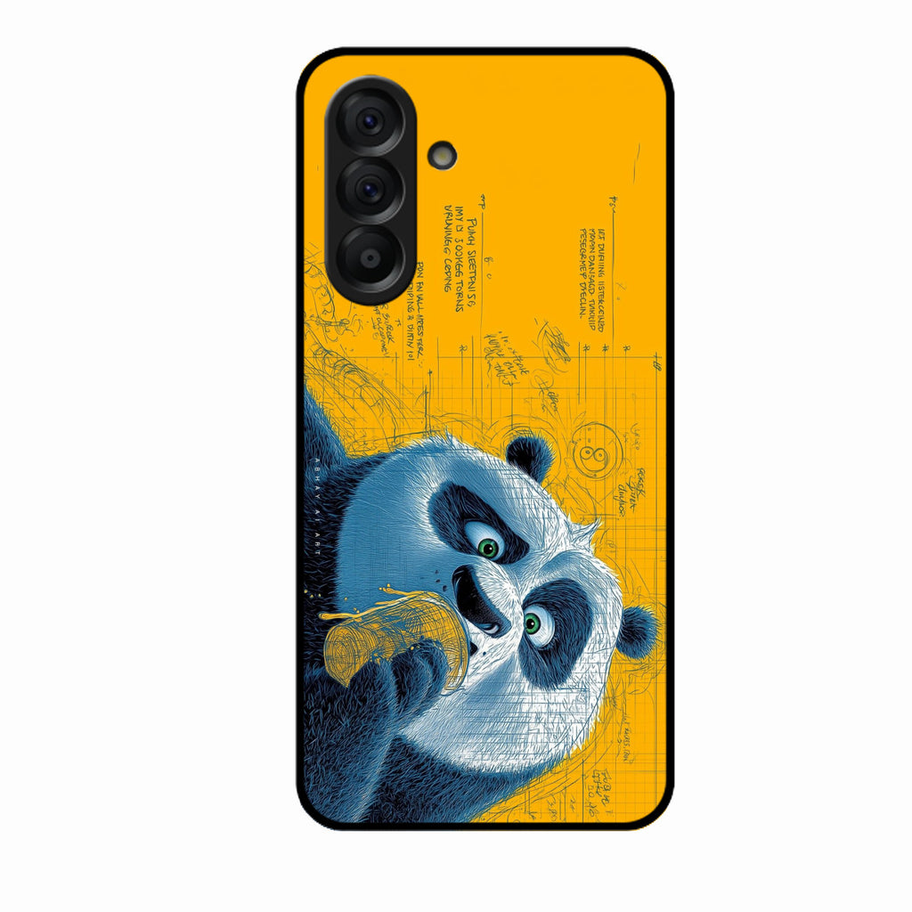 Cute Panda Sketch Premium Glass Phone Case for Samsung Galaxy A56 5G