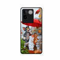 Rainy Day Cartoon Glass Phone Case for iQOO Z7 Pro 5G