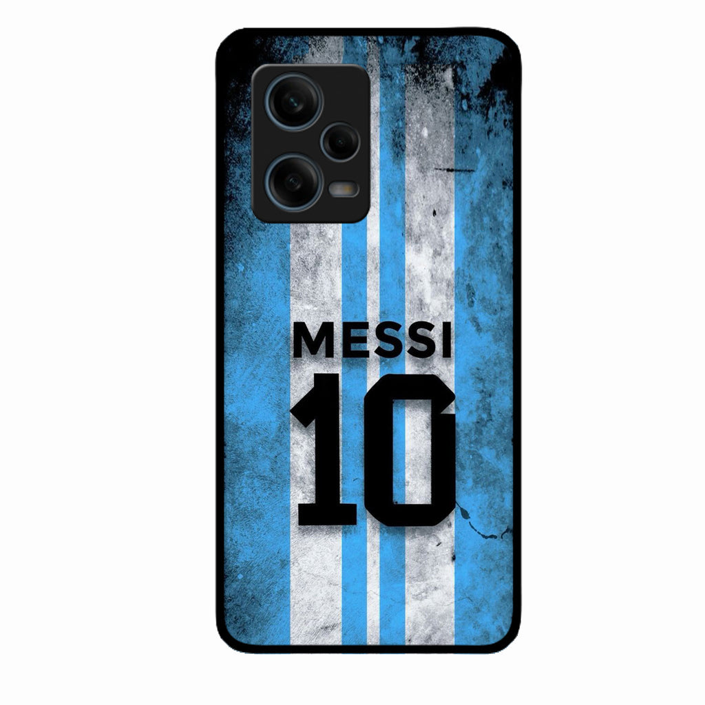 Blue Stripes Number 10 Football Glass Phone Case for Redmi Note 12 Pro Plus 5G