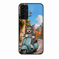 Cartoon Scooter Adventure Premium Glass Phone Case for Samsung Galaxy A15 5G